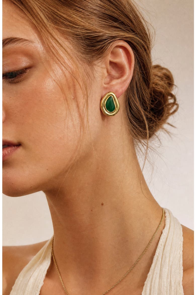 Statement Stud Earrings, Alternate, color, GOLD