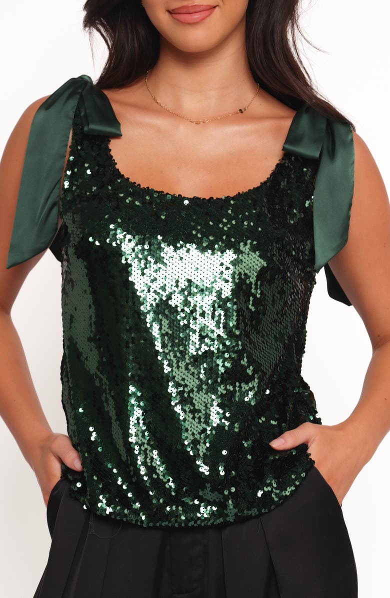 Petal & Pup Miah Sequin Top, Alternate, color, Emerald