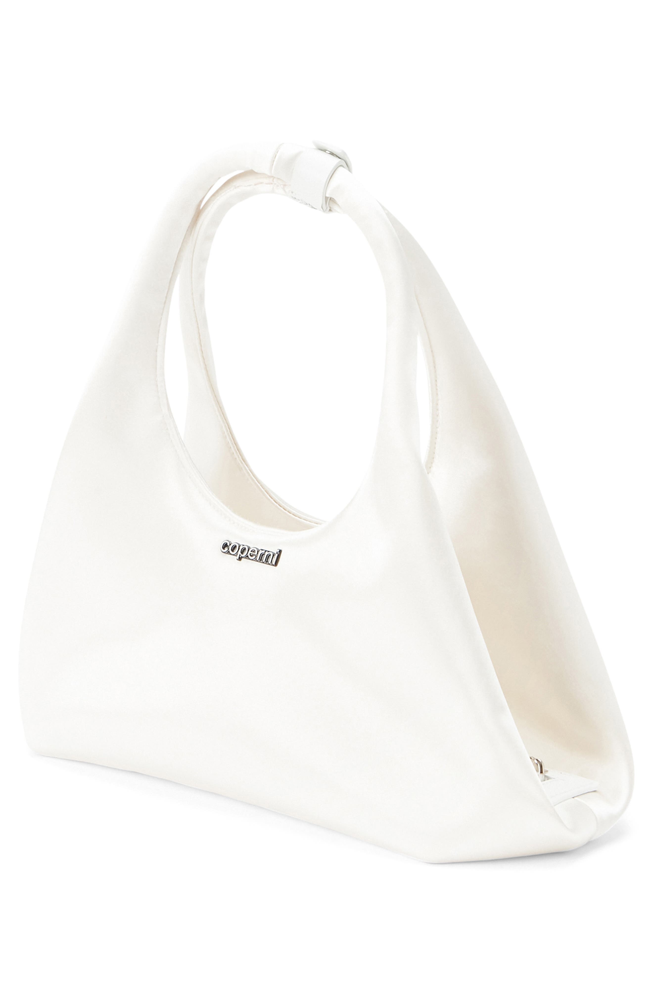 Coperni Mini Folded Satin Tote, Alternate, color, White/ White