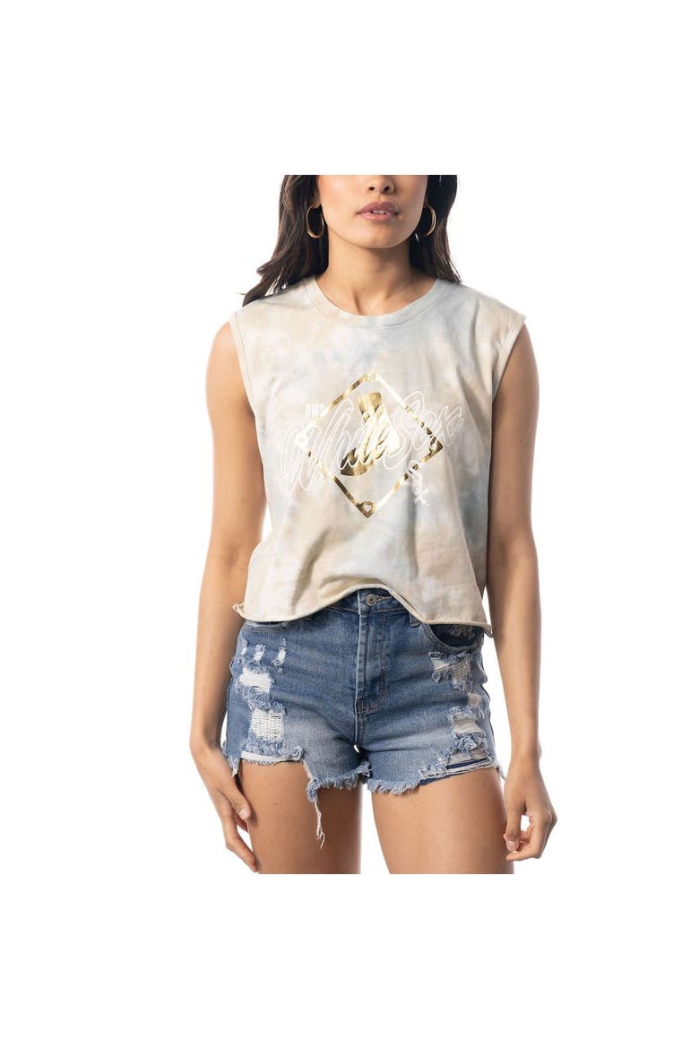 Women's The Wild Collective White Chicago White Sox Washed Muscle Tank Top, Alternate, color, White
