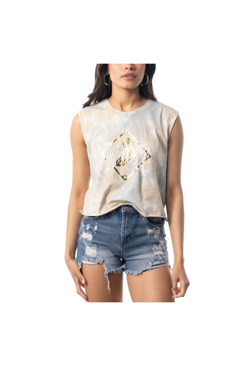 THE WILD COLLECTIVE Women's The Wild Collective White Chicago White Sox Washed Muscle Tank Top, Alternate, color, White