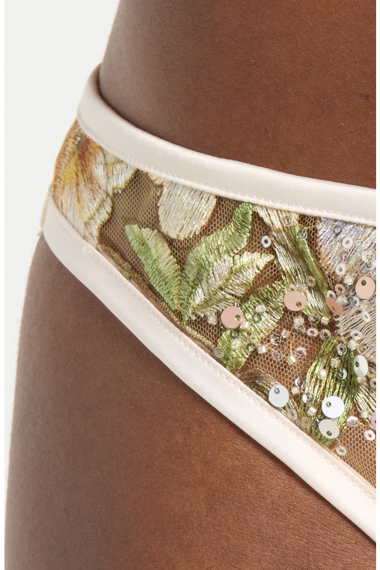 Embroidered Thong, Alternate, color, CHAMPAGNE SPARKLE