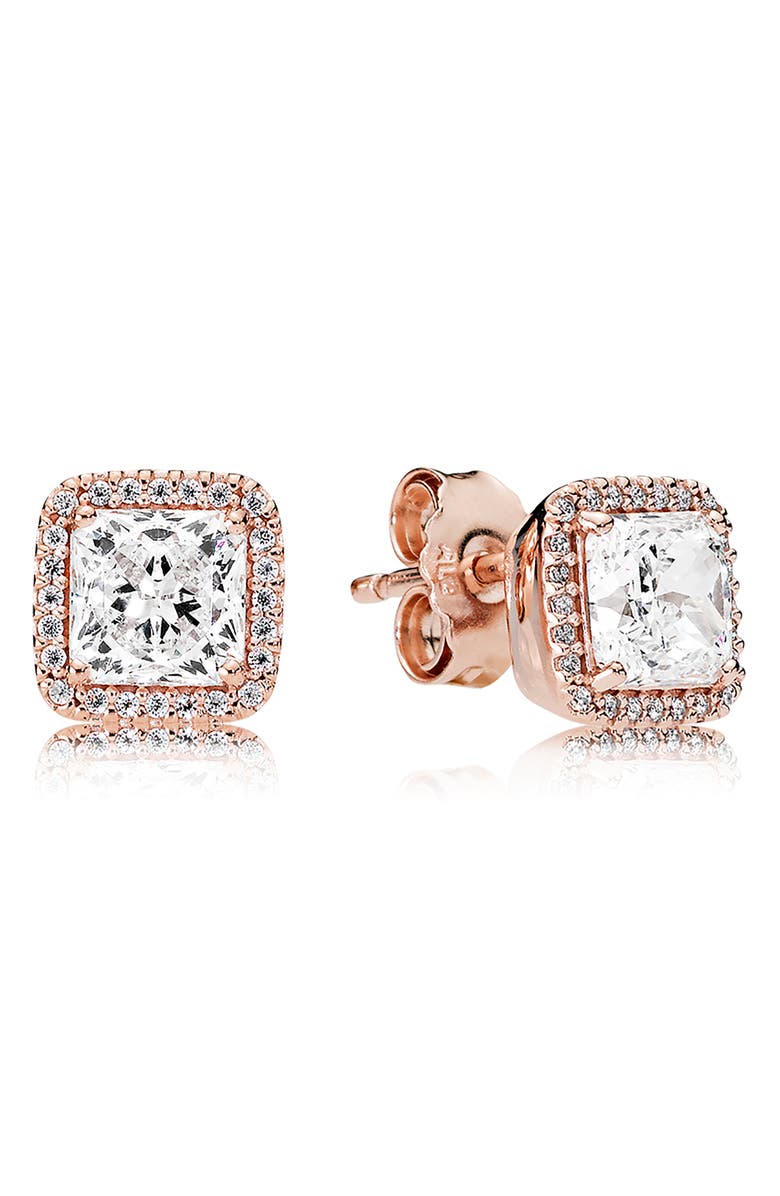 PANDORA 'Timeless Elegance' Stud Earrings, Main, color, 