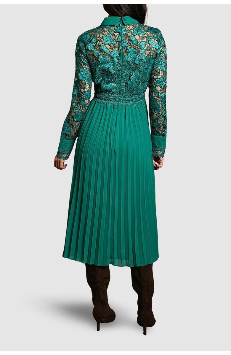 Coast Petite Lace Shirt Dress, Alternate, color, Emerald