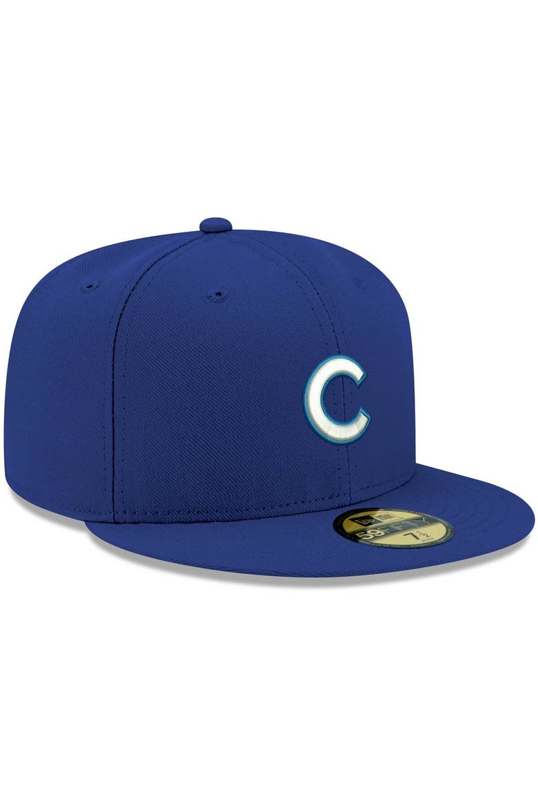Men's New Era Royal Chicago Cubs White Logo 59FIFTY Fitted Hat, Alternate, color, Royal