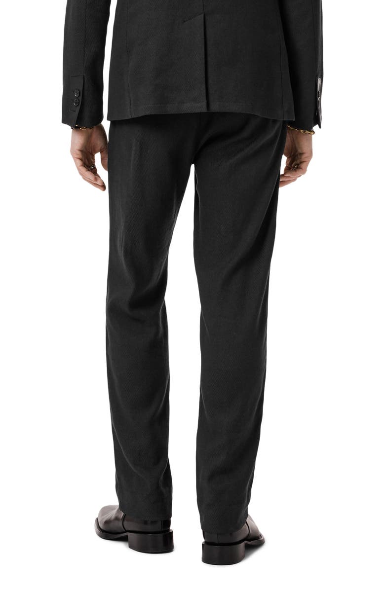 John Varvatos Duncan Regular Fit Flat Front Black Twill Pants, Alternate, color,