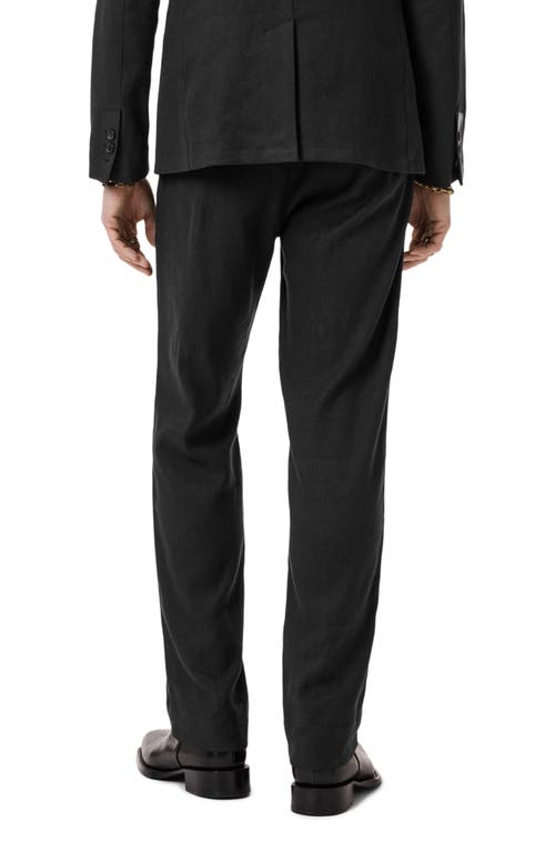 John Varvatos Duncan Regular Fit Flat Front Black Twill Pants In Black