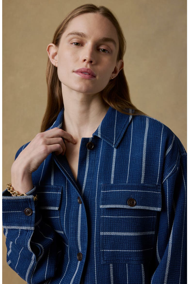 Island Tide Stripe Organic Cotton Shirt Jacket, Alternate, color, INDIGO DRIFT STRIPE