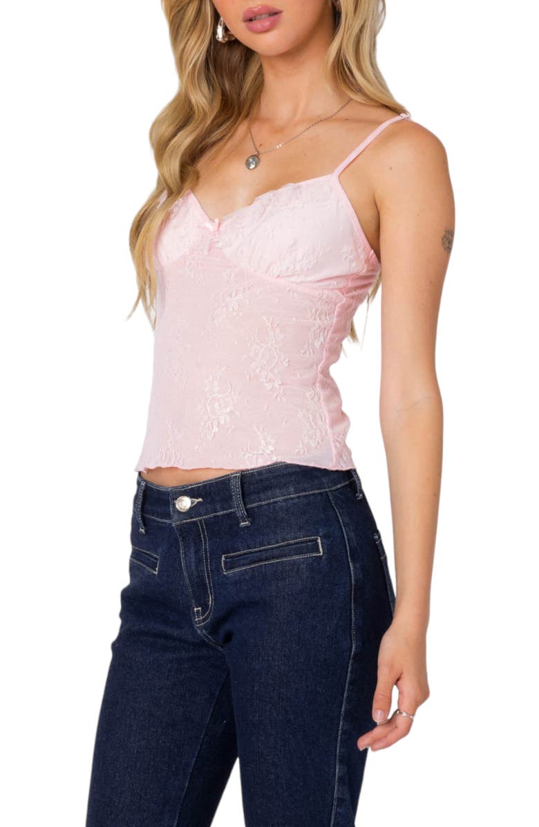 EDIKTED Angelina Lace Camisole, Alternate, color, Pink