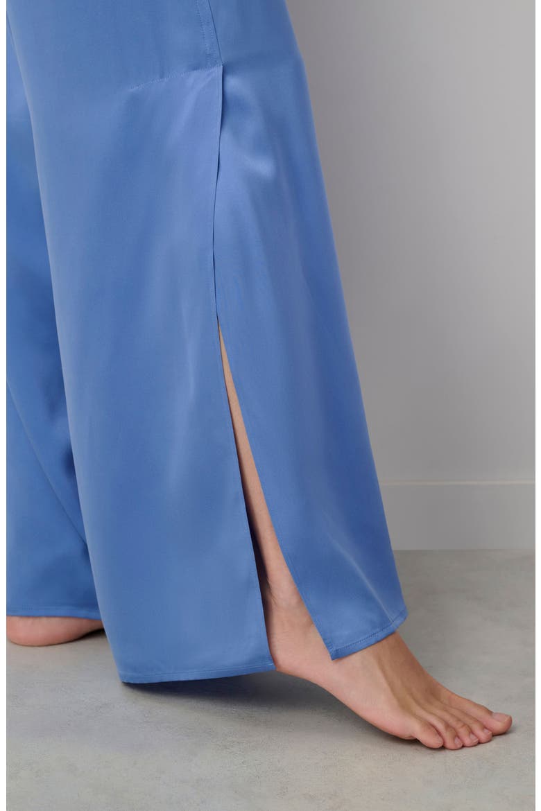 Washable Silk Tie Front Pant Set, Alternate, color, Current Blue