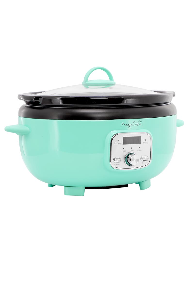 6.9 Quart Oval Electric Slow Cooker, Alternate, color, Blue