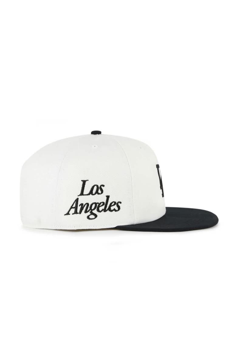'47 Men's '47 White/Black Los Angeles Dodgers Foundation Captain Snapback Hat, Alternate, color, 