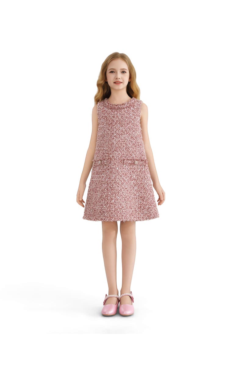 Tulleen Tweed Sequin Shift Dress, Alternate, color, Pink