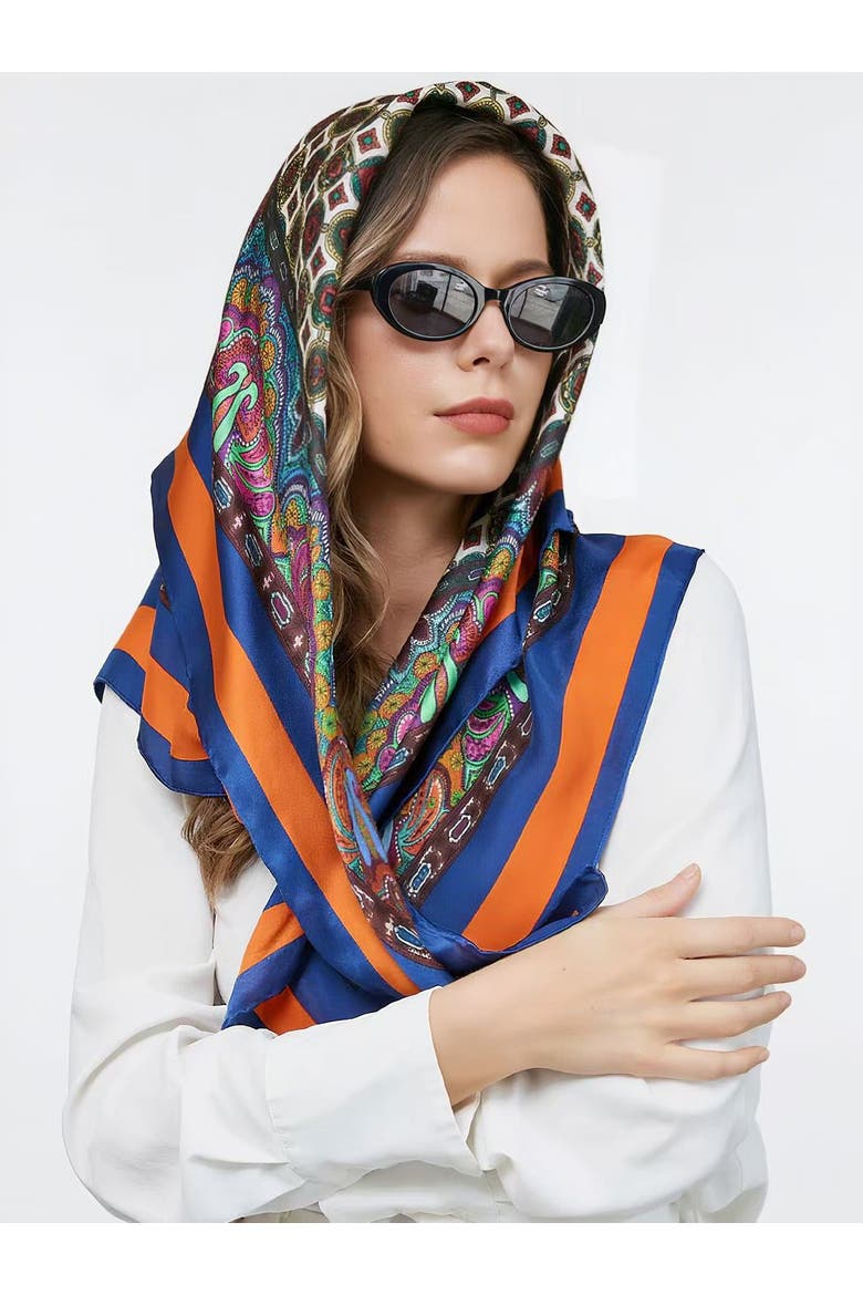 Pure Silk Bohemian Square Scarf, Main, color, Multi