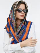 SILKSILKY Pure Silk Bohemian Square Scarf