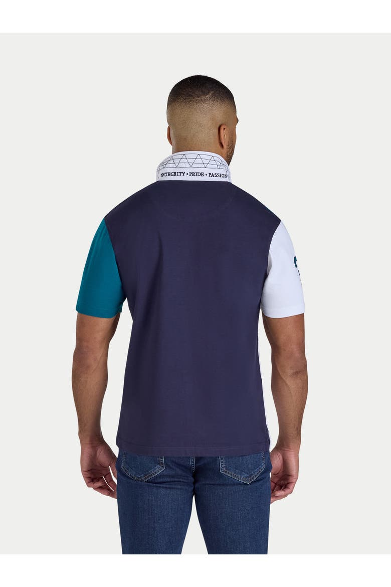 Cut & Sew Harlequin Rugby Shirt, Alternate, color, Teal