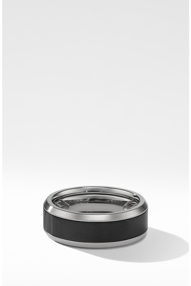 Beveled Titanium Band Ring, Main, color, GREY TITANIUM/ BLACK TITANIUM
