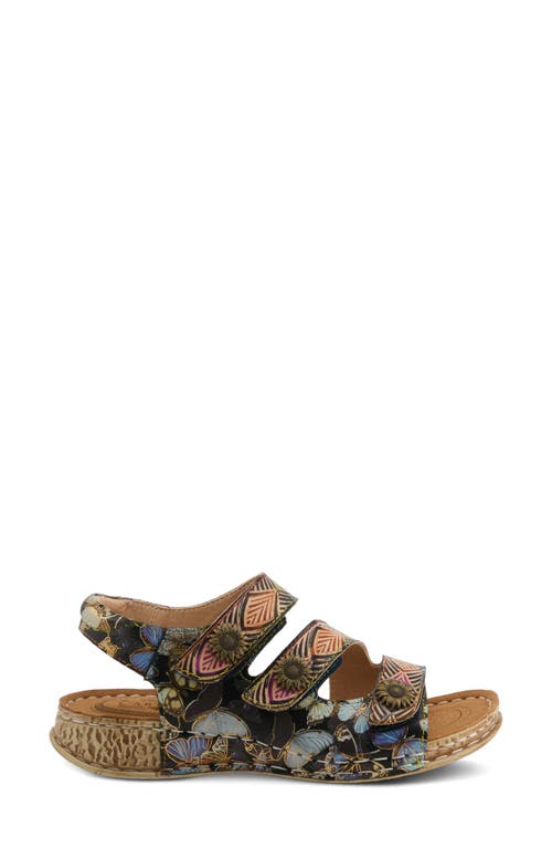 L'artiste By Spring Step Versa Slingback Wedge Sandal In Black Multi