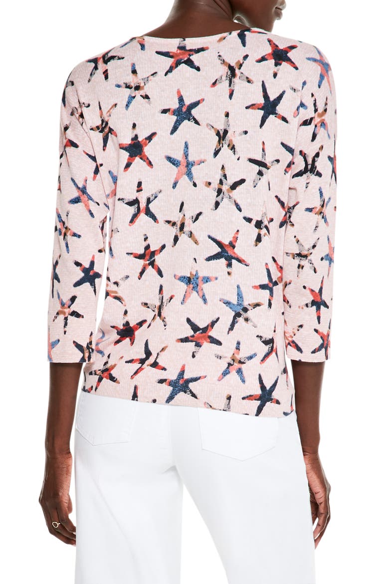 Stargazing Cotton & Linen Blend Sweater, Alternate, color, PINK MULTI