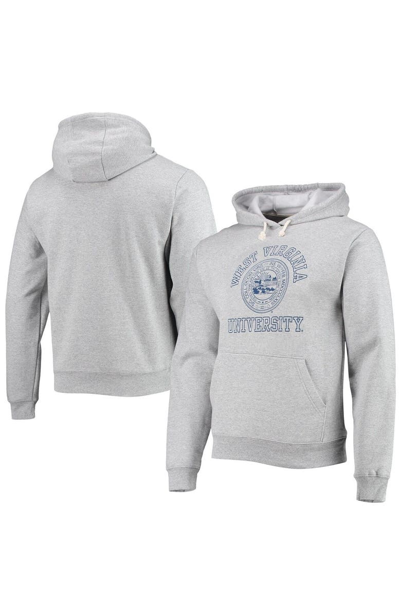 LEAGUE COLLEGIATE WEAR Men's League Collegiate Wear Heathered Gray West Virginia Mountaineers Seal Neuvo Essential Fleece Pullover Hoodie, Main, color, 