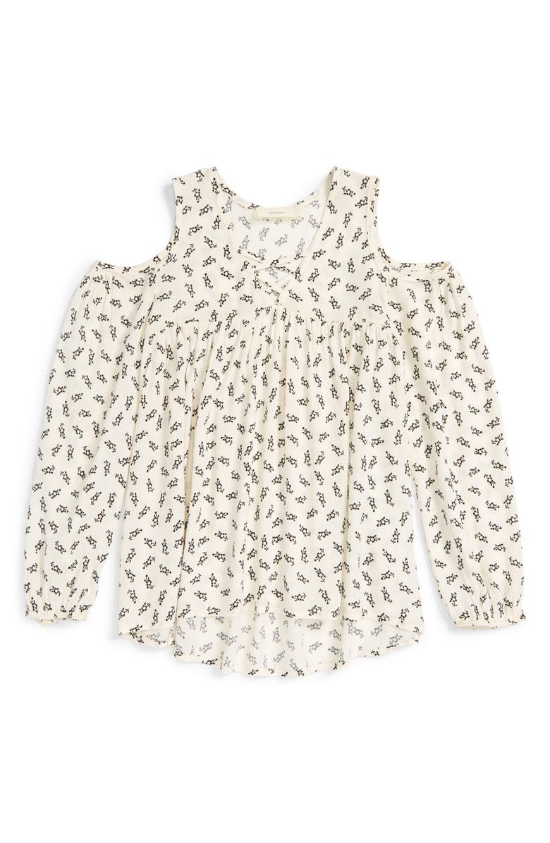 Soprano Print Cold Shoulder Top, Main, color,