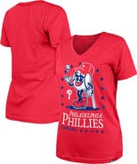 New Era Women's New Era Red Philadelphia Phillies Little Miss 2 V-Neck T-Shirt