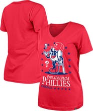 New Era Women's New Era Red Philadelphia Phillies Little Miss 2 V-Neck T-Shirt