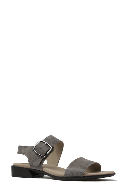 Munro Cleo Sandal In Titanium Metallic Calf Leather