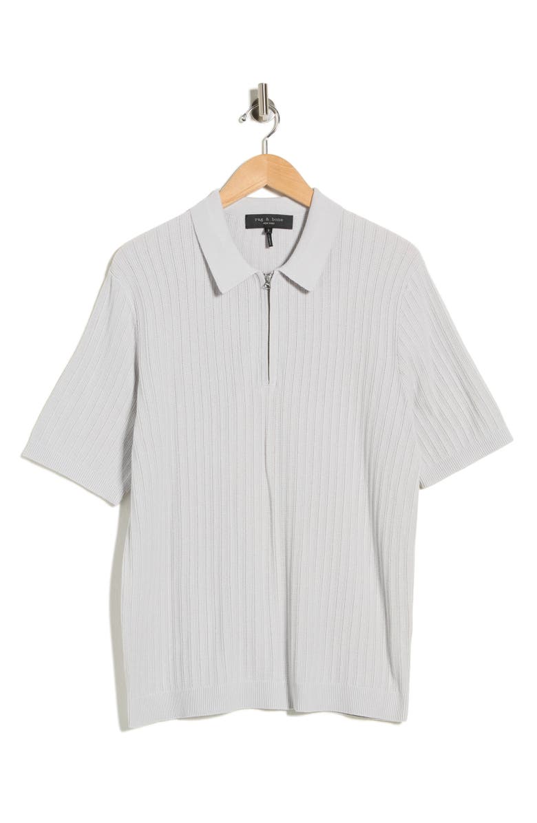 rag & bone Lewis Quarter Zip Polo Shirt, Main, color, Light Grey