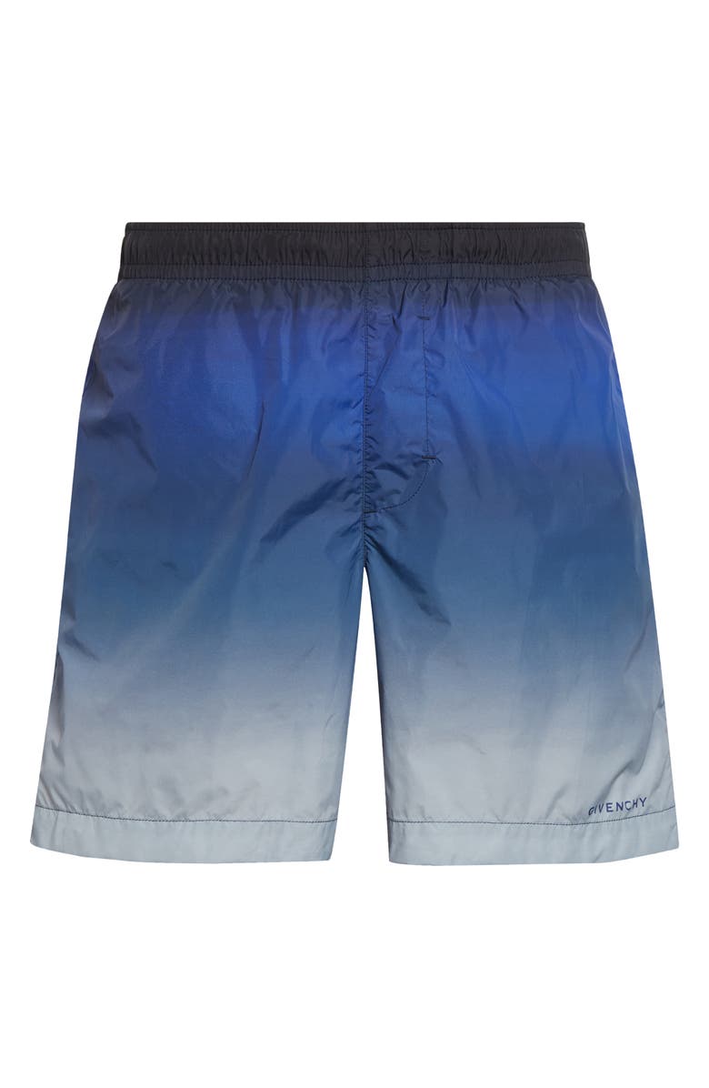 Givenchy Long Swim Trunks, Alternate, color, Blue Multi