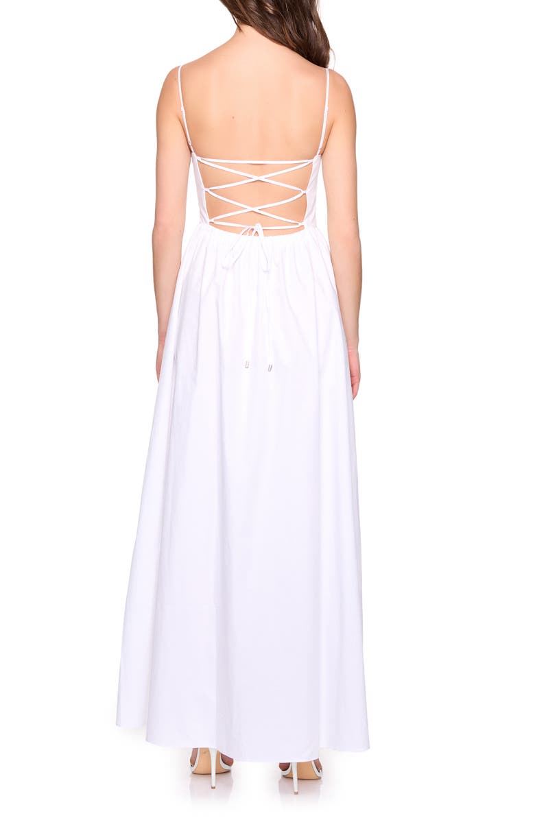 Susana Monaco Open Back Lace-Up Poplin Maxi Sundress, Alternate, color, 