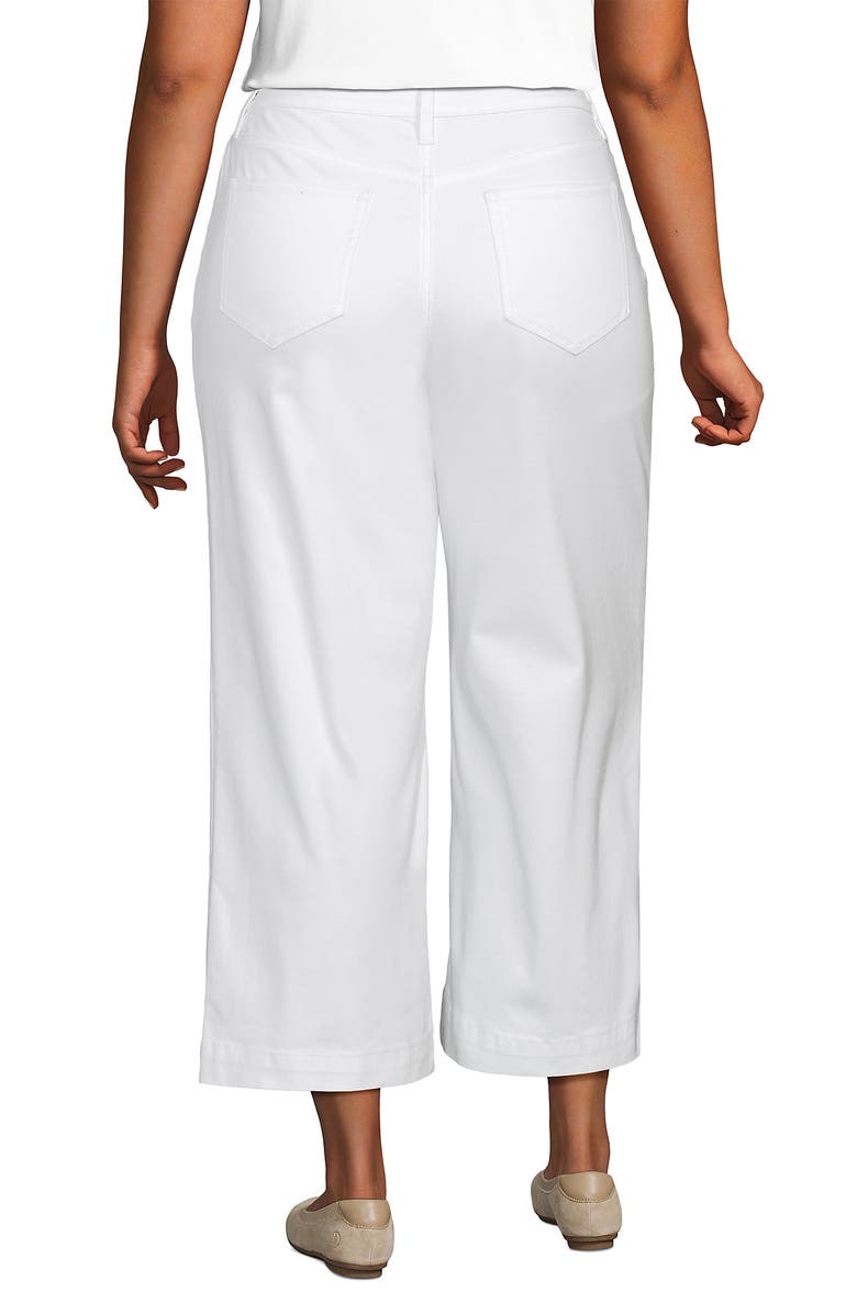 Lands' End Recover Denim High Rise Wide Leg Crop Jeans, Alternate, color, White