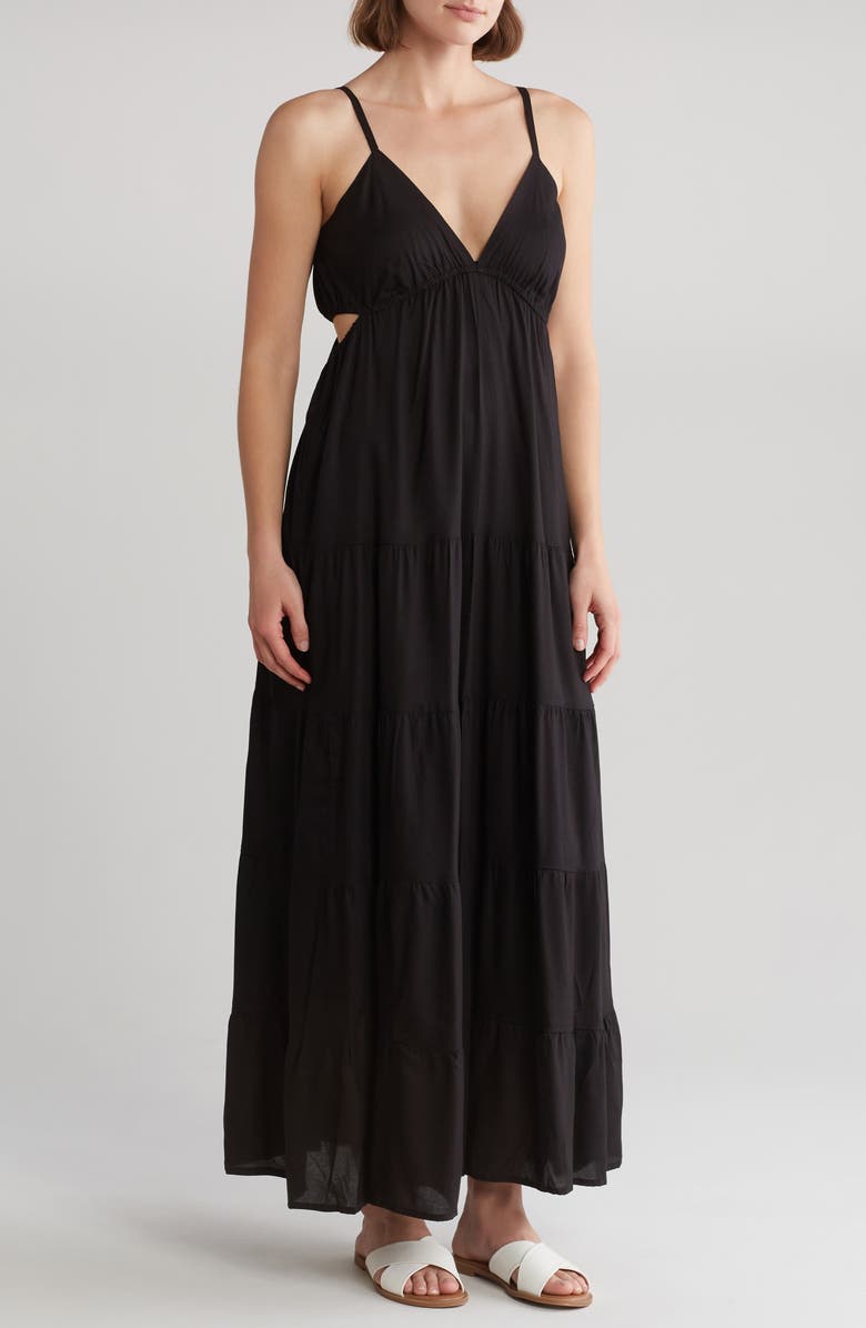 BOHO ME Cutout Tiered Midi Dress, Main, color, 