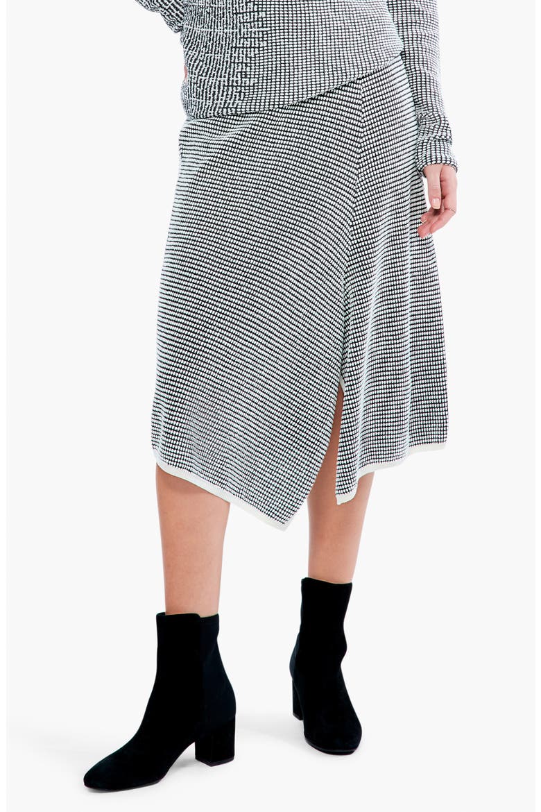 Pixel Pattern Knit Skirt, Alternate, color, BLACK MULTI