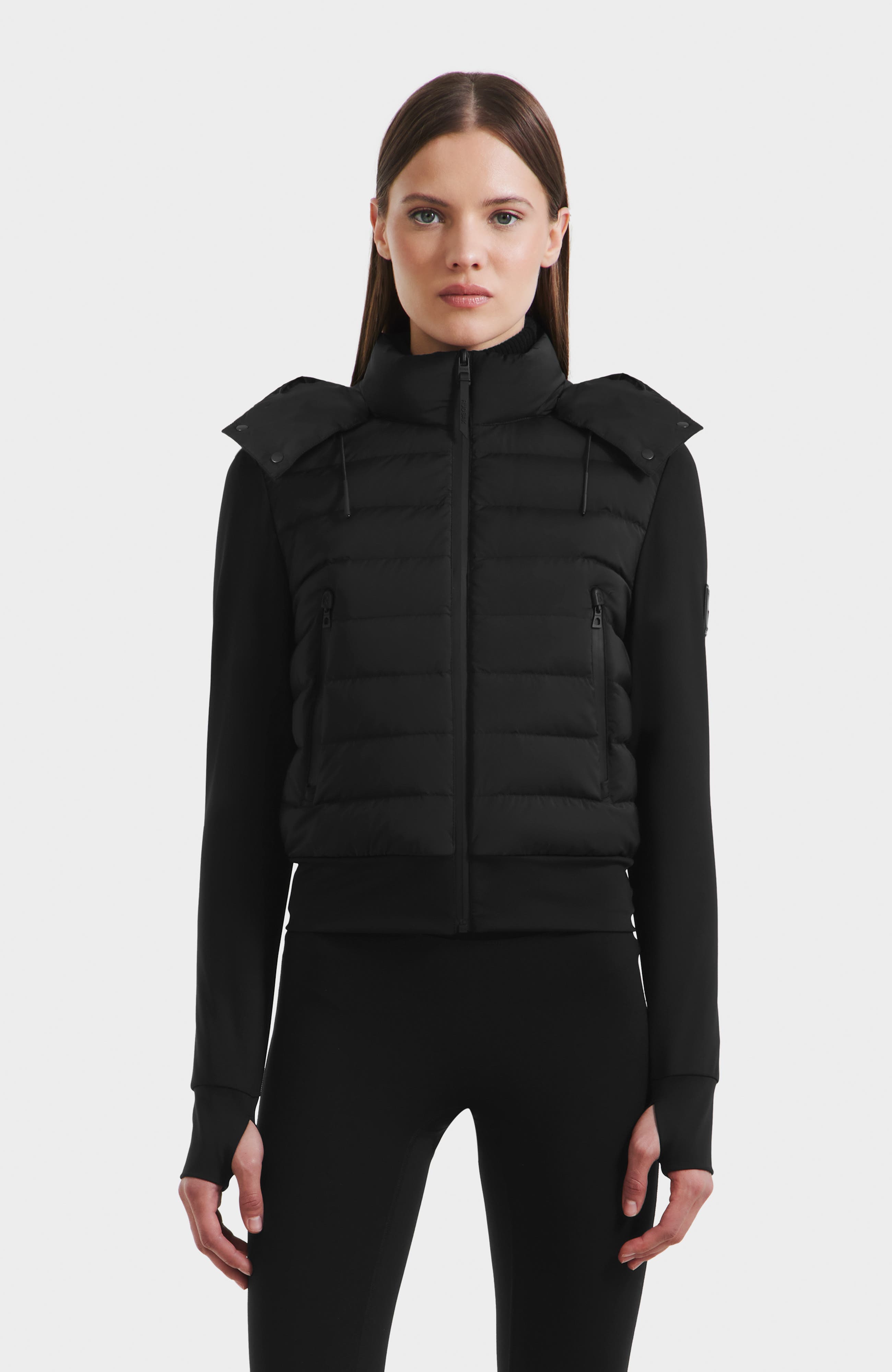 Cassa Light Down & Neoprene Crop Jacket