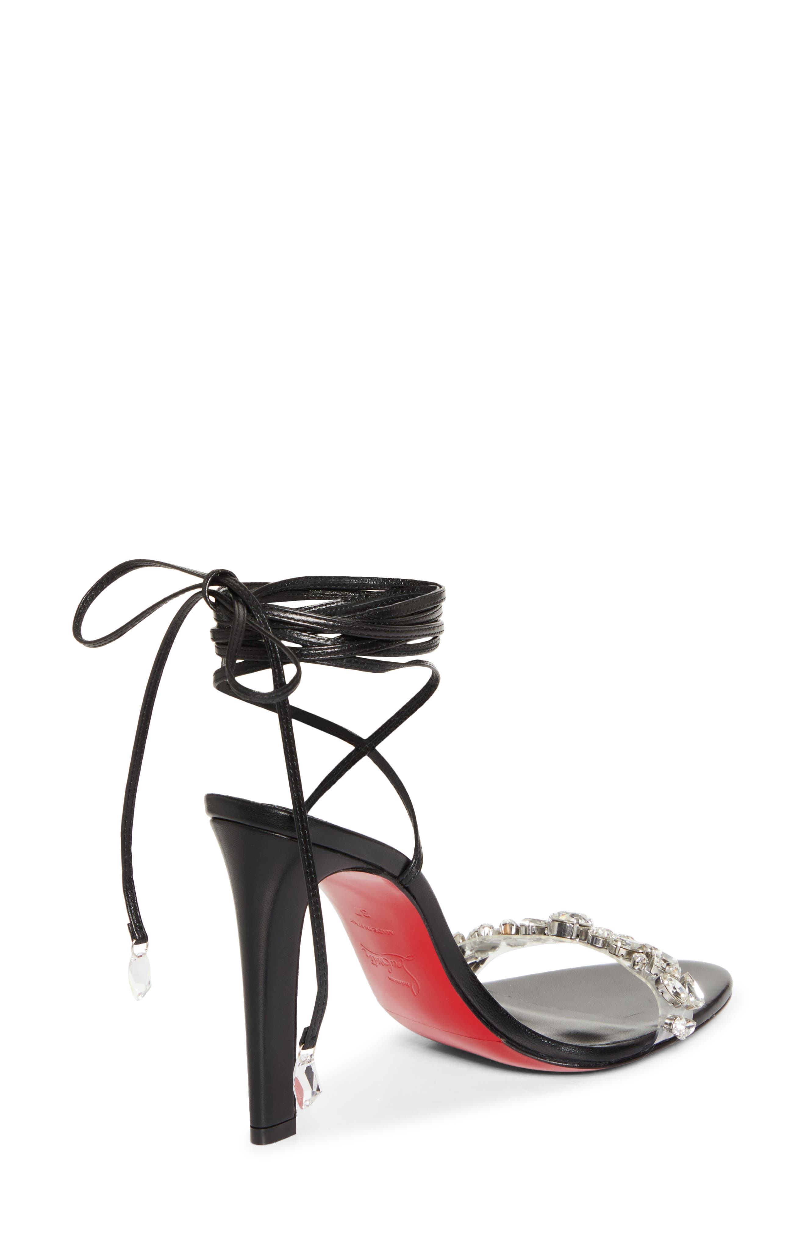 Christian Louboutin Fanny Jolly Sandal, Alternate, color, Crystal/ Black
