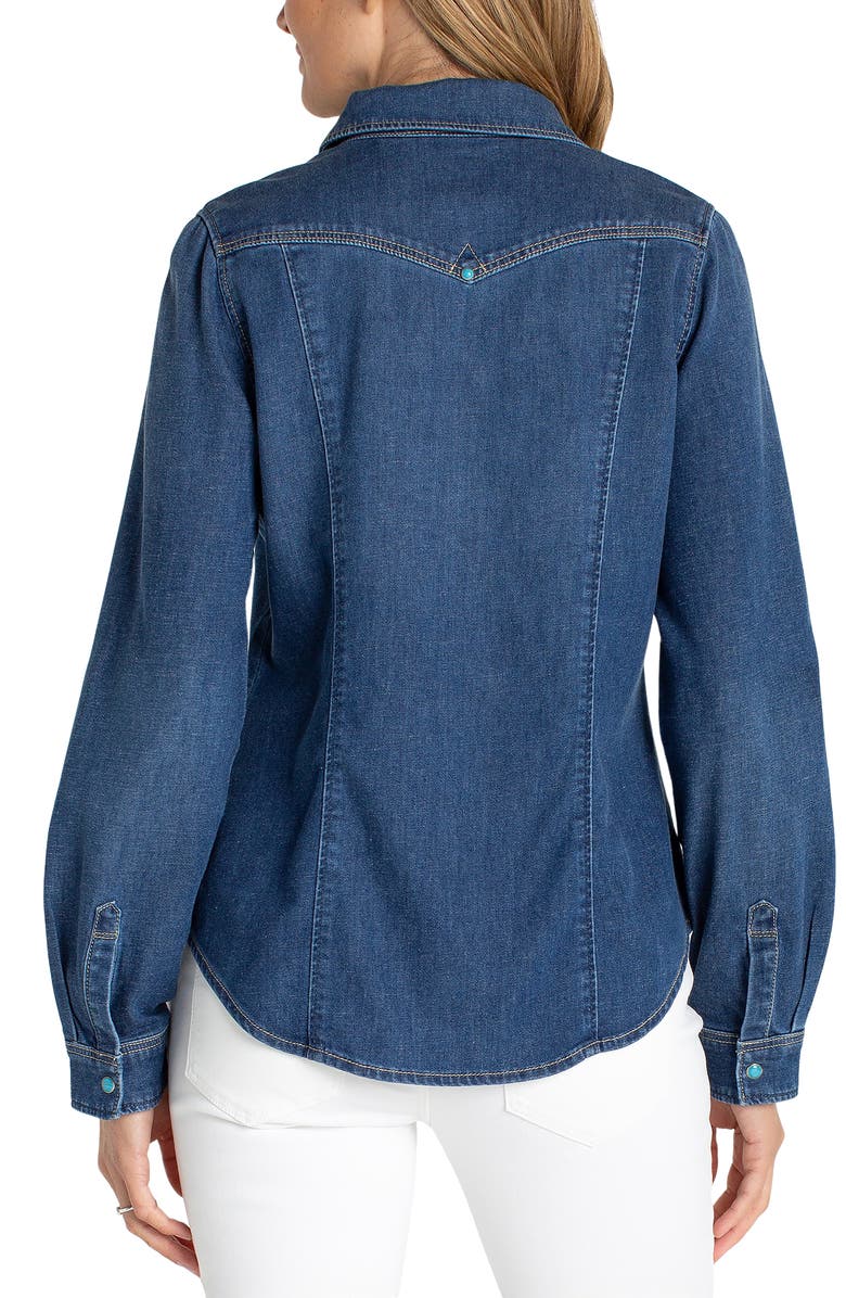 Liverpool Los Angeles Western Denim Shirt, Alternate, color,