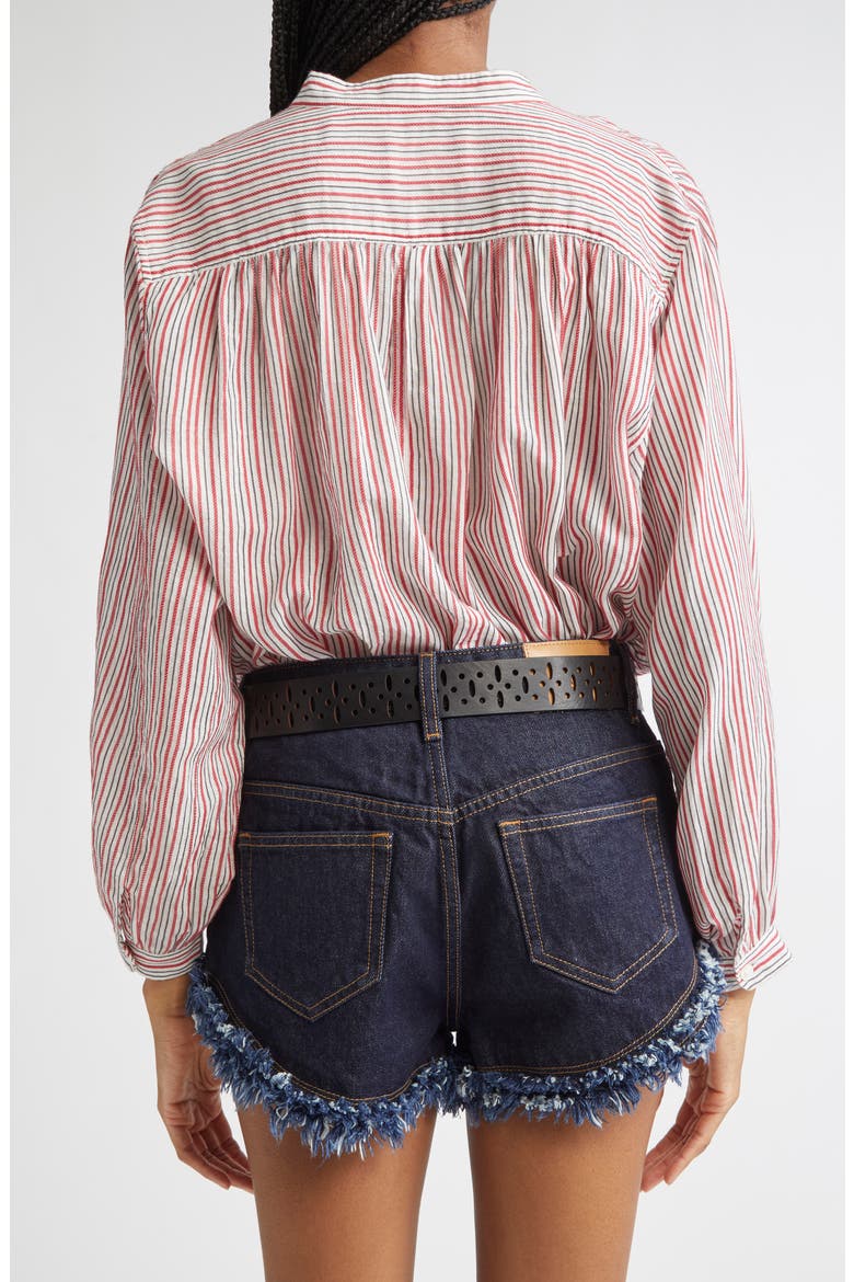 Sapha Long Sleeve Stripe Button-Up Shirt, Alternate, color, ECRU/ RED
