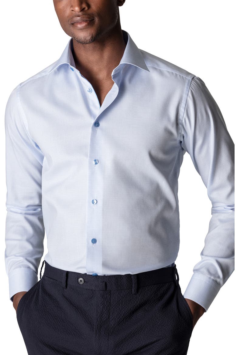 Slim Fit Textured Solid Shirt, Main, color, BLUE