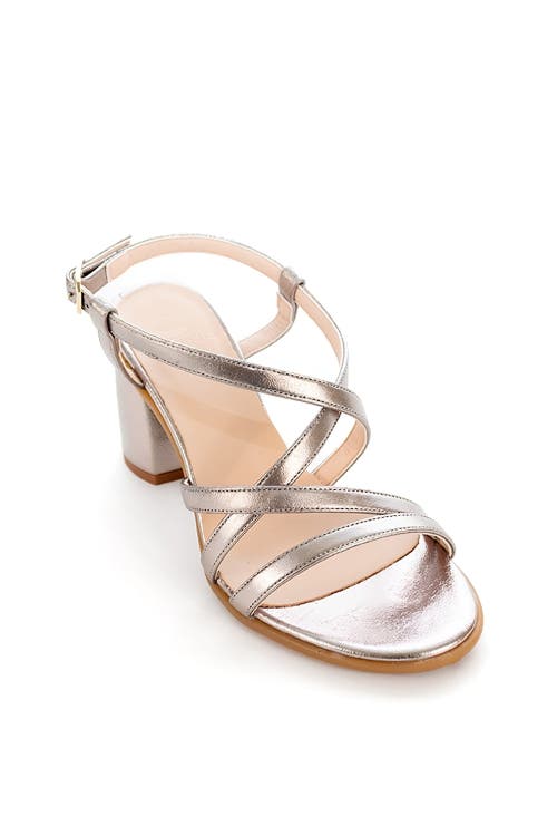 Menina Step Amelie Leather Ballet Flat In Silver