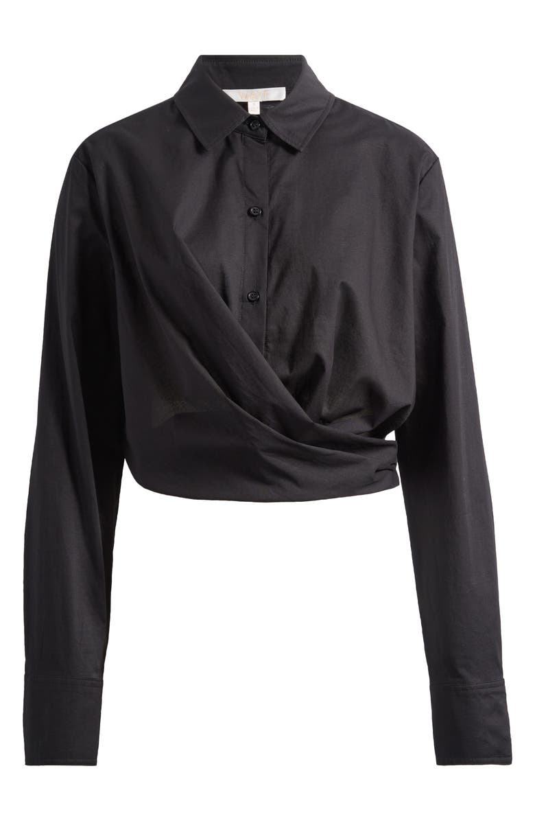 WAYF Amelie Tie Waist Cotton Button-Up Shirt, Alternate, color,