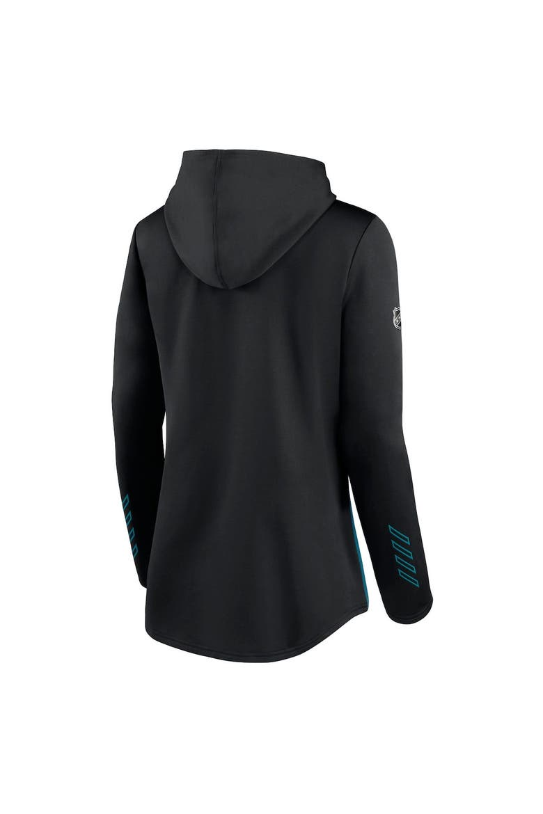 Women's Fanatics Branded Black/Teal San Jose Sharks Authentic Pro Locker Room Pullover Hoodie, Alternate, color, Black