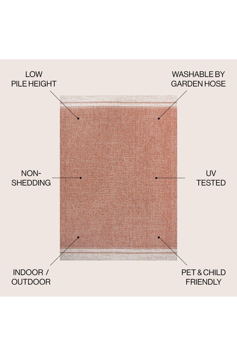 Alda Modern Minimalist Mingled Solid Indoor/Outdoor Area Rug, Alternate, color, Salmon/Cream