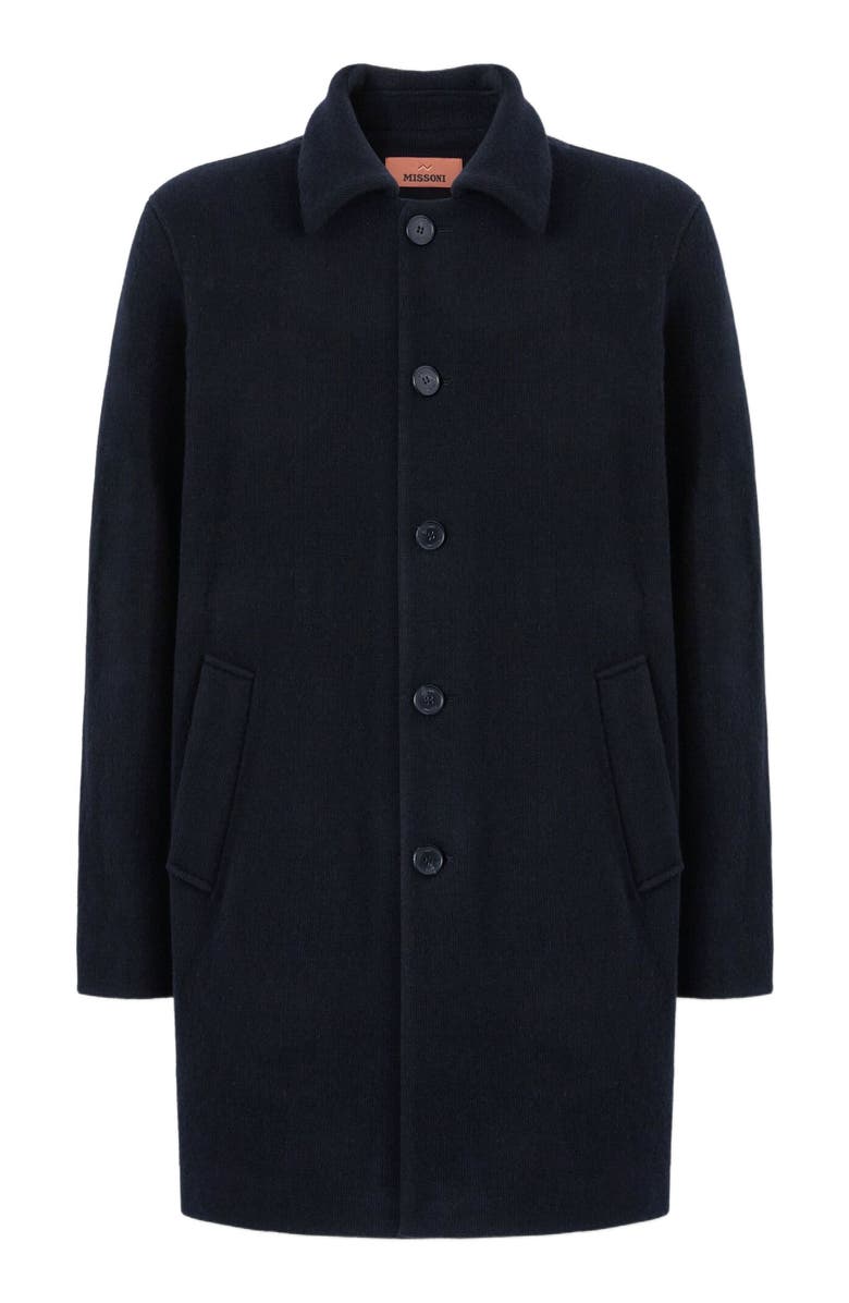 Missoni Double Knit Coat With Zigzag Pattern, Alternate, color, Black