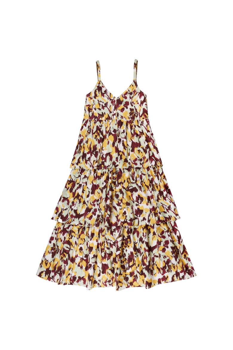 Confetti Printed Tiered Dress, Alternate, color, Pink