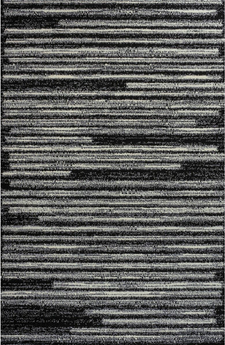 JONATHAN Y Khalil Modern Berber Stripe Area Rug, Main, color, Black/Cream