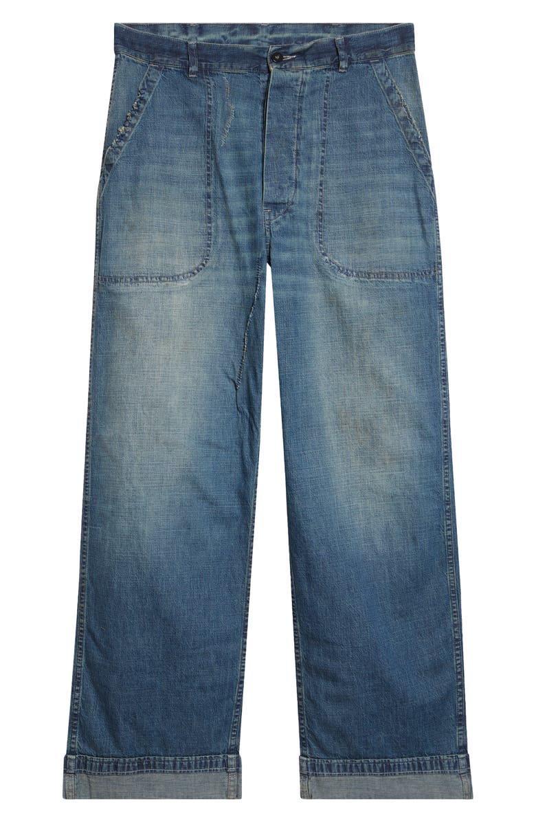 Maison Margiela Wide Leg Jeans, Main, color, Washed Blue