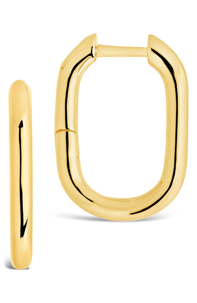 Sterling Forever 14K Yellow Gold Plated Sterling Silver Huggie Hoop Earrings, Alternate, color, 
