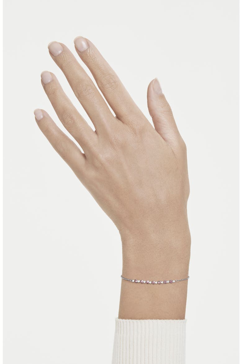 Matrix Rhodium Plated Cubic Zirconia Bracelet, Alternate, color, PINK WITH RHODIUM