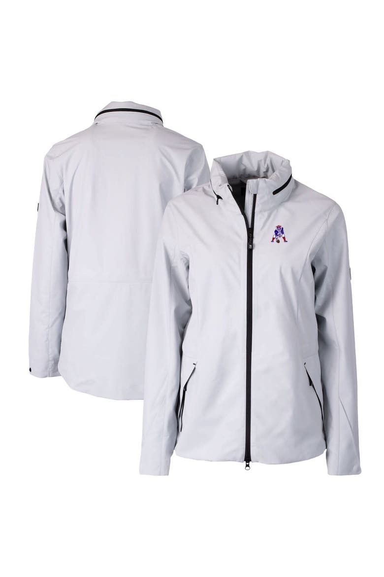 Women's Cutter & Buck Gray New England Patriots Throwback Logo Vapor Full-Zip Rain Jacket, Main, color, Gray